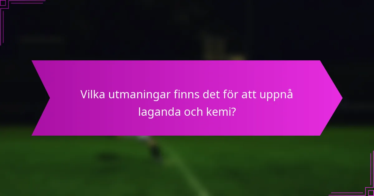 Vilka utmaningar finns det för att uppnå laganda och kemi?